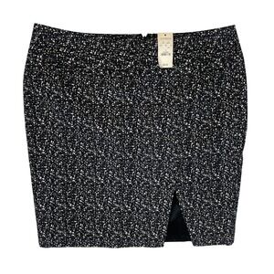 EXPRESS DESIGN STUDIO Tweed‎ Pencil Skirt Black White Speckle Split Size 12